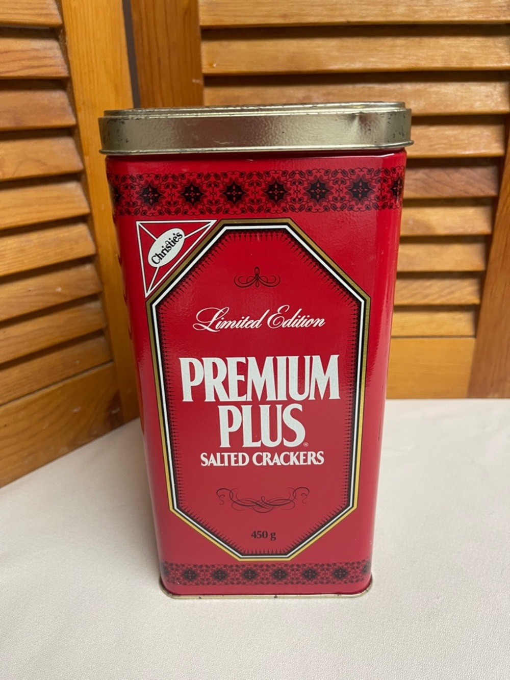 Vintage 1991 Christie’s Limited Edition Premium Plus Salted Crackers Tin